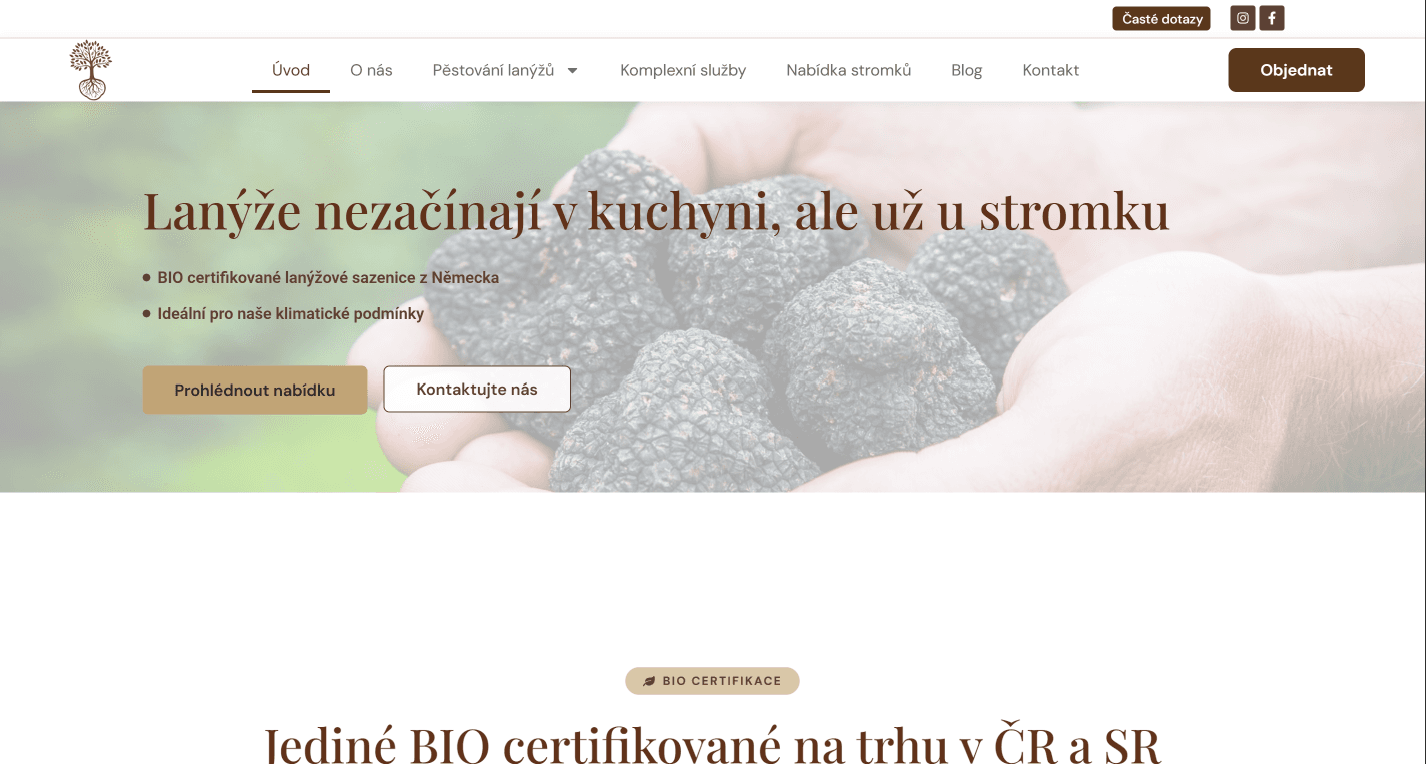 Lanýžová farmářka — Web · WordPress